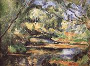 Paul Cezanne of the river through the woods painting